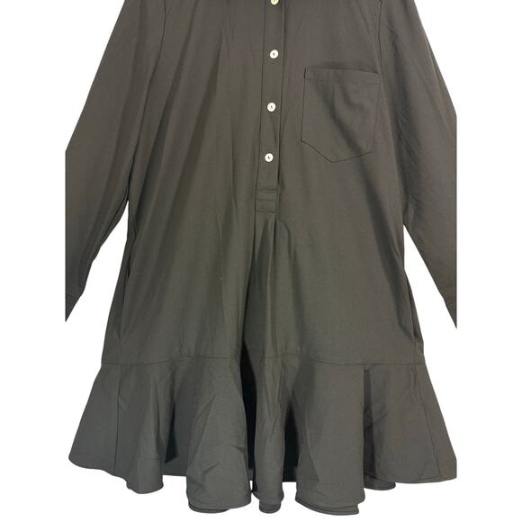 NWOT Pomander Place x Tuckernuck Black Crepe Callahan Shirt Dress Long Sleeve L - Picture 9 of 14